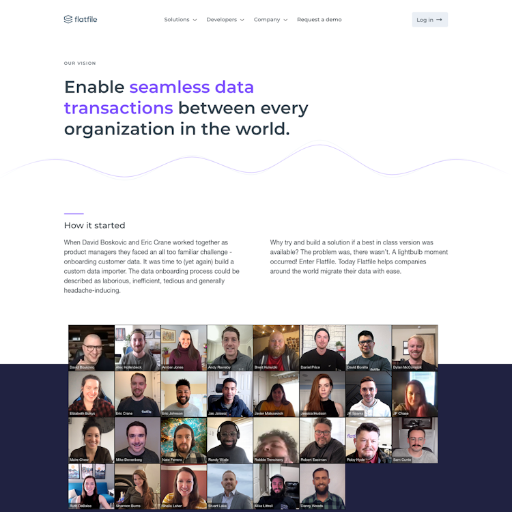 Flatfile About Us Page Design