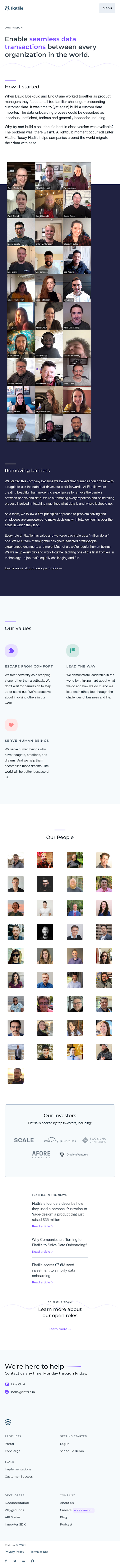 Flatfile About Us Page Design