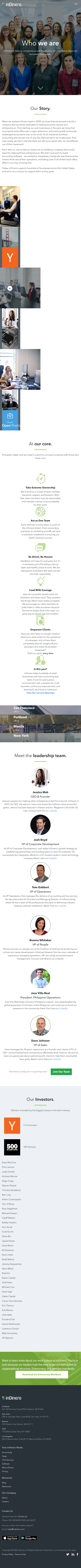 Indinero About Us Page Design