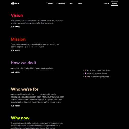 Mage About Us Page Design