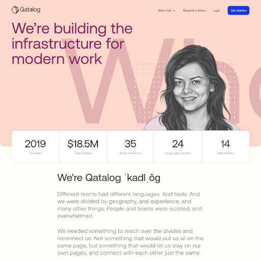 Qatalog About Us Page Design