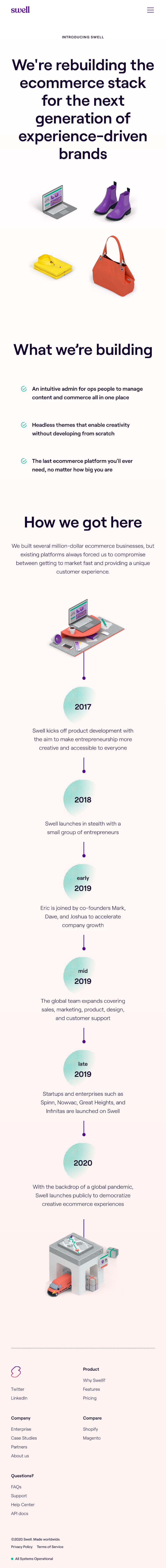 Swell About Us Page Design